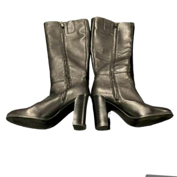 Kenneth Cole New York Tall Genuine Leather Boots Black - size 8.5 - Picture 4 of 16